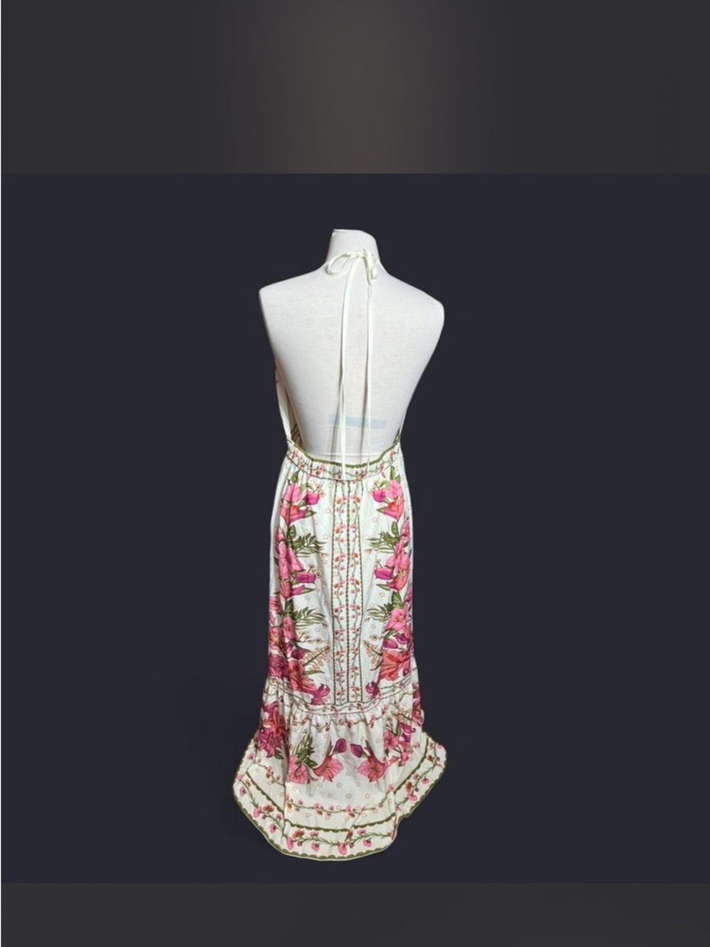 Commense White Maxi Dress with Pink Floral Print - Picture 2 of 8